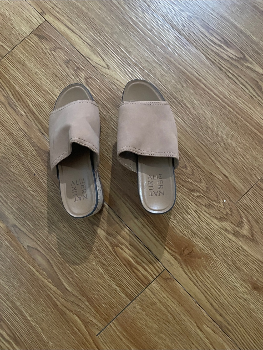 Naturalizer Nude Slide Mules in Light Beige